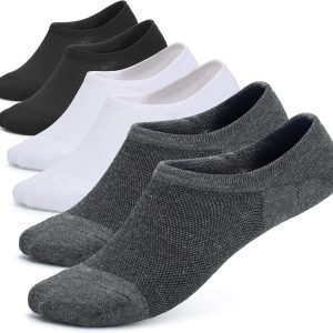 Women’S 6 Pairs Bamboo Mesh Design Low Cut Non Slip No Show Socks