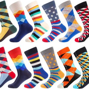 Mens Dress Socks Fun Funny Colorful Crazy Crew Dress Socks for Men 9-12