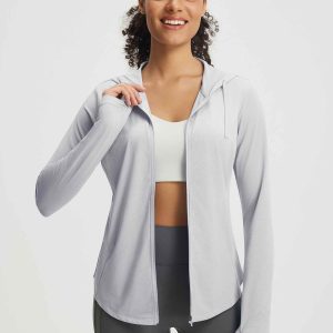 Baleaf Upf 50+ Removable Brim Lightweight Sun Jacket - Light Gray / Xs