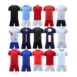 Design Custom Football Jersey Team Printing Breathable Soccer Jersey Sets for Men