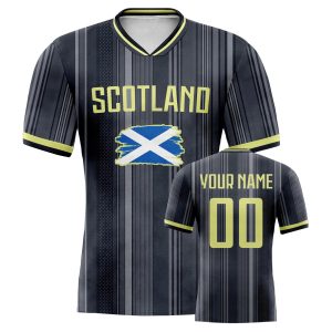 Custom Scotland Football Jersey Personalize Soccer Shirt with Name & Number Breathable Anti-Wrinkle Quick Dry for Men Women Y