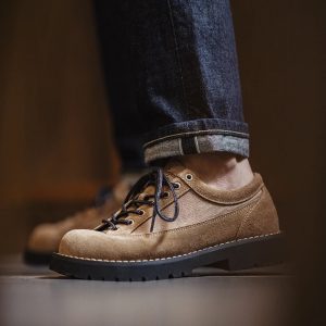 Maden Vintage Cow Suede Shoes Lace-up Thick-soled Low-cut Work Shoes Casual Leather Shoes for Men's Fall and Winter Dress Sho