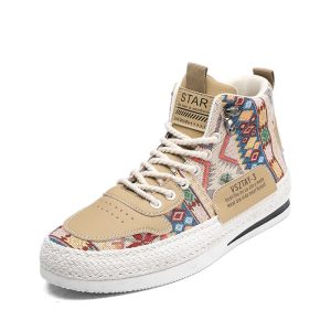 Designer new men's casual sneakers canvas comfortable high top flats walking vulcanized shoes Spring and autumn new