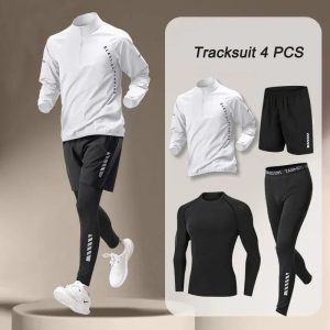 2026 Spring Men's Quick Dry Jacket Suit 1-4 piece Outdoor Fitness Running Sets Sports Jogging Pants Workout Clothes Sportswea